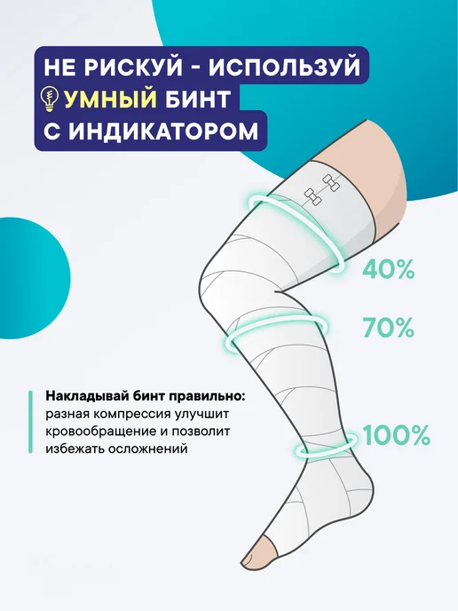 Интекс Эластичный бинт 3м*8см - Компрессионный - Медицинский, 3м 10см, фото 4