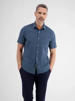Рубашка из хлопка и льна с коротким рукавом LERROS 233299516 купить за 6 075 ₽ в интернет-магазине Wildberries