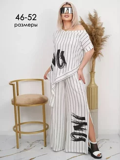 Костюм летний с брюками ТЫСЯЧА СТОЛИЦ PRETTY 238678261 купить за 1 622 ₽ в интернет-магазине Wildberries