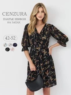 Летнее платье на запах из шифона cenzura 233340303 купить за 1 628 ₽ в интернет-магазине Wildberries