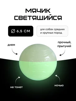 Игрушка мяч для собак резиновый светящийся