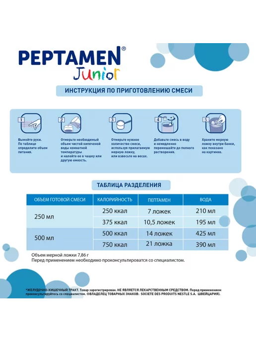 Nestle Смесь молочная Пептамен джуниор Peptamen Junior 1 шт, 1 шт, фото 5