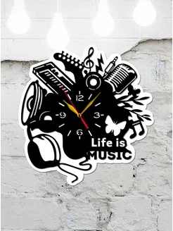 Настенные часы Музыкальные инструменты Life is music 233446339 купить за 1 411 ₽ в интернет-магазине Wildberries