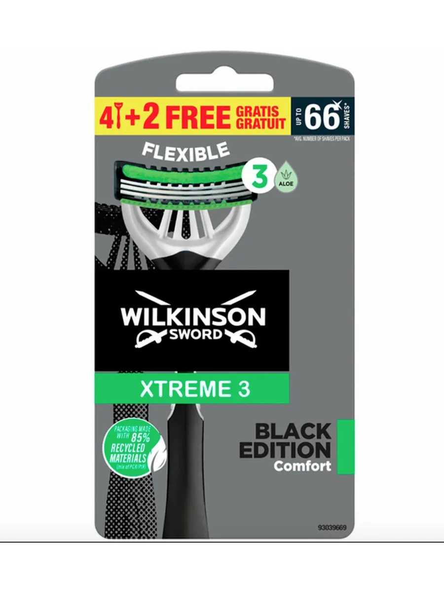 Бритвы одноразовые Xtreme3 Black Edition, 6 шт