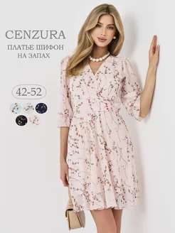 Летнее платье на запах из шифона cenzura 233493746 купить за 1 628 ₽ в интернет-магазине Wildberries