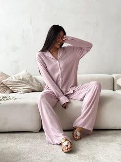 Костюм домашний рубашка со штанами Loungewear ZEFIRKA 233494888 купить за 3 692 ₽ в интернет-магазине Wildberries