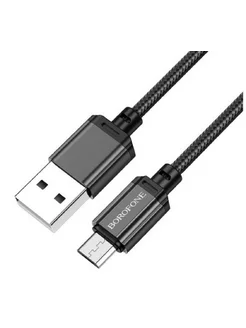 Кабель USB - MicroUSB 2 4A (черный) 1м