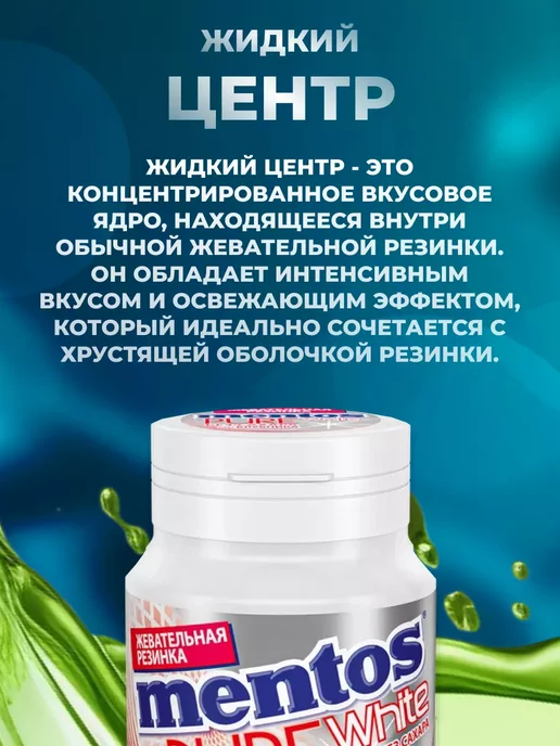 Mentos Жевательная резинка Мята 54г 6шт, 54 г, 6 шт, фото 4