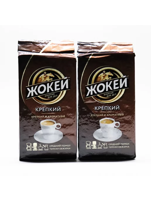 ЖОКЕЙ Кофе молотый Крепкий, 225г, 2 шт, 225 г, фото 2