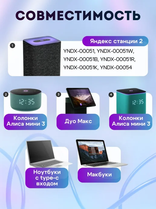 live power Зарядное устройство для Яндекс станции 2 65W Type-C, 65 Вт, фото 2