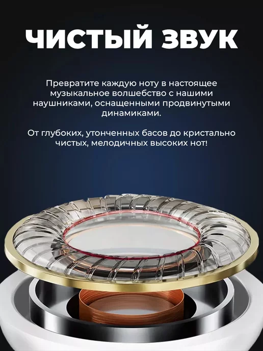 Наушники проводные с микрофоном, белый, фото 3