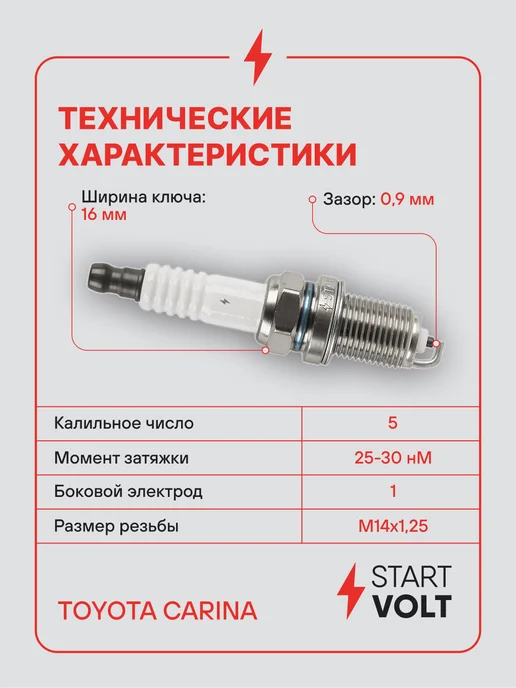 STARTVOLT Свеча зажигания для Toyota Carina T17, вариант, фото 3