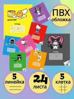 Набор тетрадей Sanrio 24 л, лин, кл 10 шт