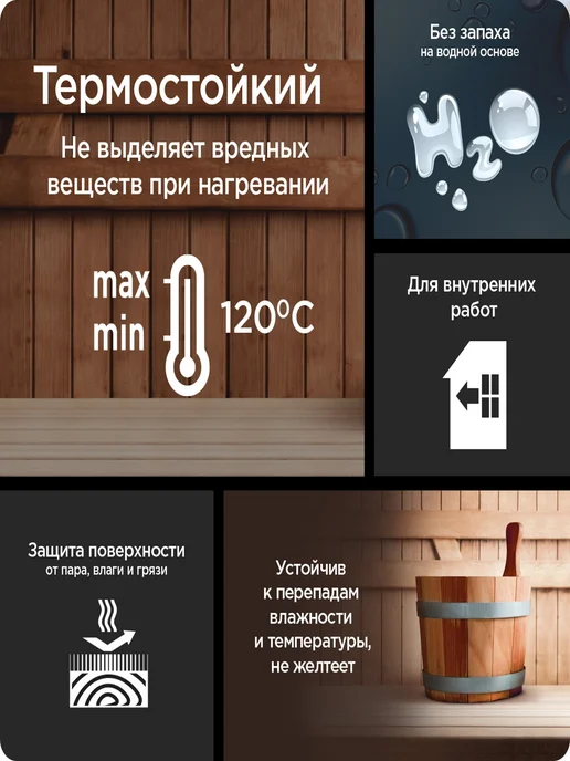 Pinotex LACKER SAUNA 1л Термостойкий лак для дерева, 1 л, фото 2