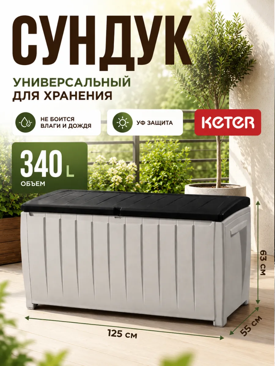 Сундук ящик садовый пластиковый для хранения
