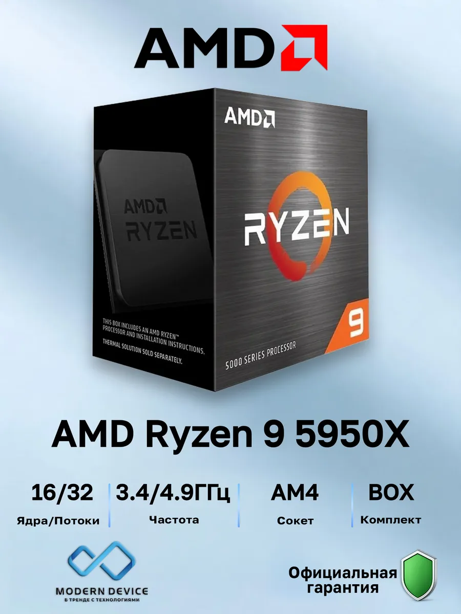 Центральный Процессор Ryzen 9 5950X BOX (100-100000059WOF)