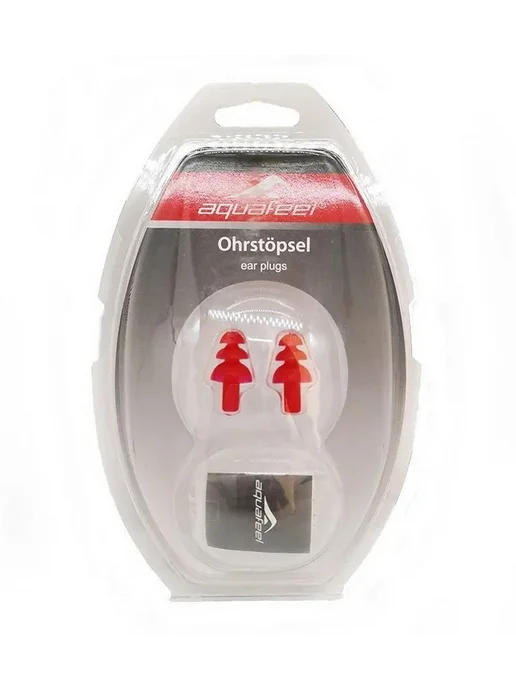 Aquafeel Беруши для плавания Ear Plugs (елочка), красный, фото 2