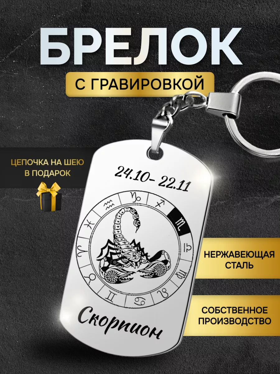 Брелок для ключей Знаки зодиака Скорпион подарок гороскоп