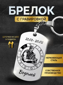 Брелок для ключей Знаки зодиака Водолей подарок гороскоп