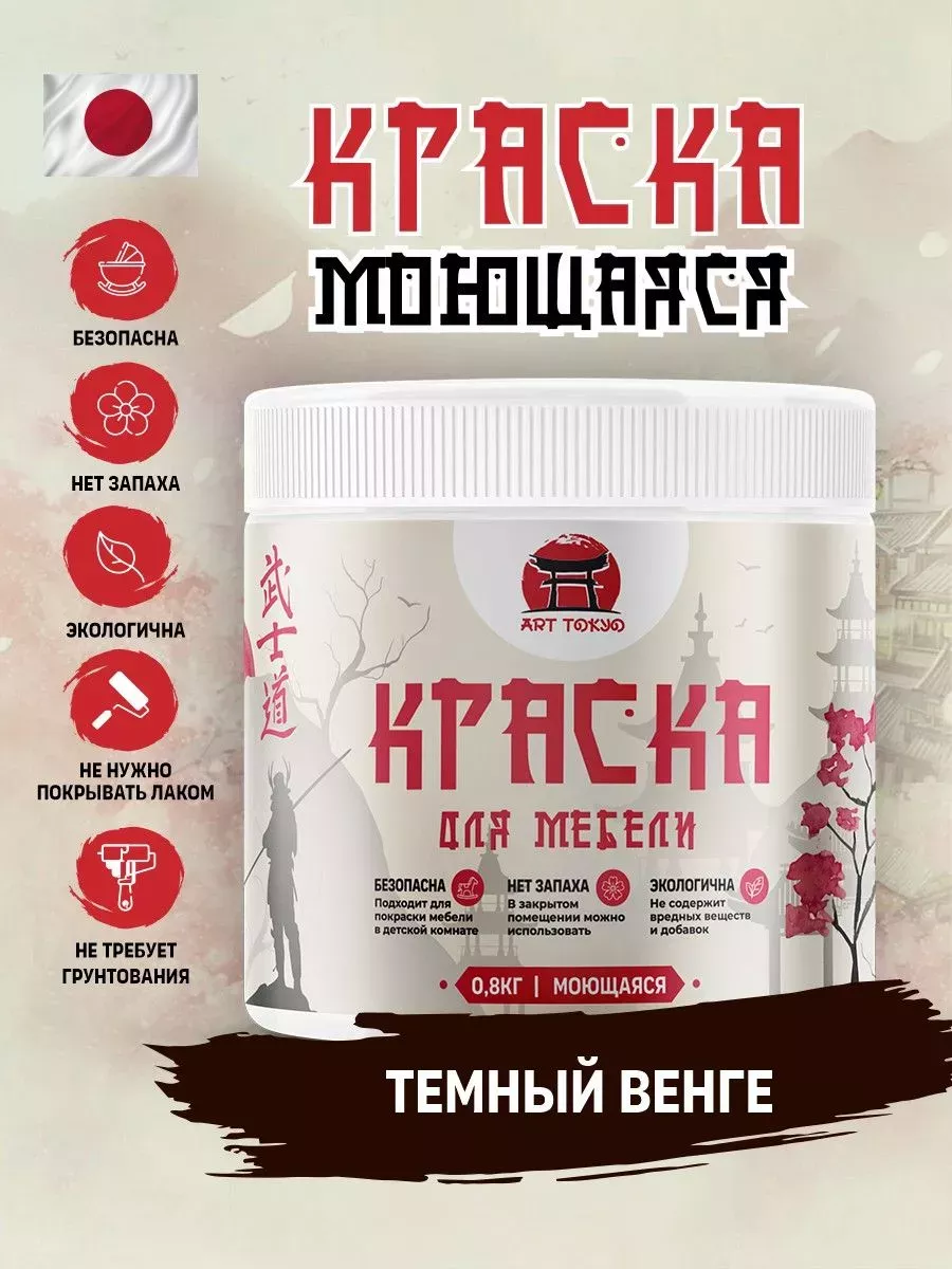 Краска для мебели моющая, полуматовая без запаха