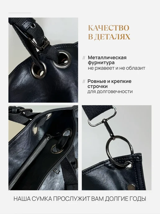 Forum city Сумка для учебы женская черная большая дорожная, черный, фото 4