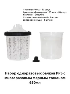 Набор одноразовых бачков системы PPS 125мкм для краскопульта