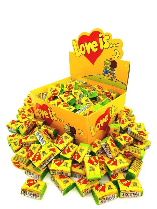 Love is... Жевательная резинка Лове. 100 шт, вкус ананас-кокос, 100 шт, фото 3