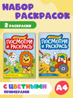 Раскраска Посмотри и раскрась 2 шт