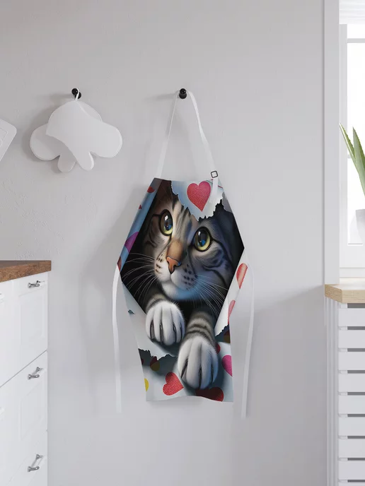 JoyArty Фартук кухонный "Подарочный кот" 65x65x28 см, 65x65x28 см, фото 3
