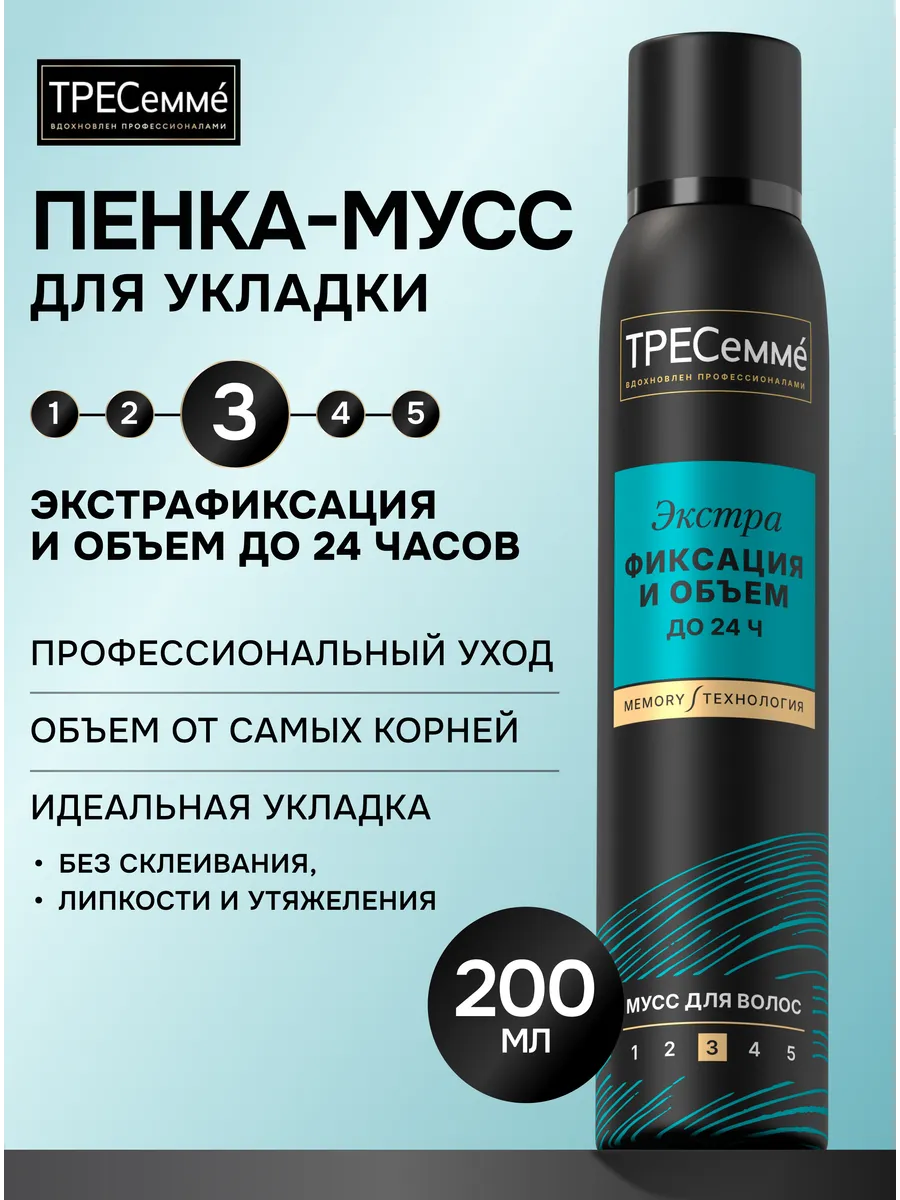 Пенка-мусс для объема и укладки волос ЭкстраФиксация