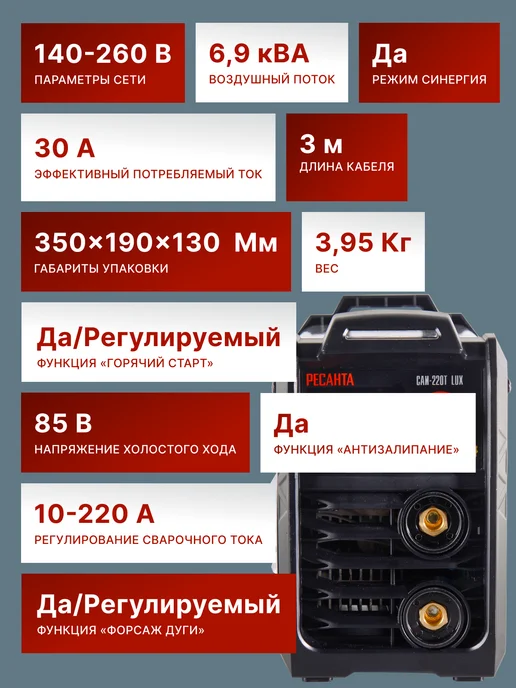 Сварочный аппарат инверторный САИ‑220Т LUX — фото 4