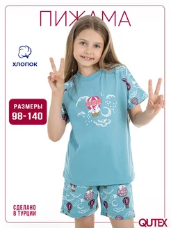 Пижама для девочки с шортами QUTEX 234245474 купить за 395 ₽ в интернет-магазине Wildberries