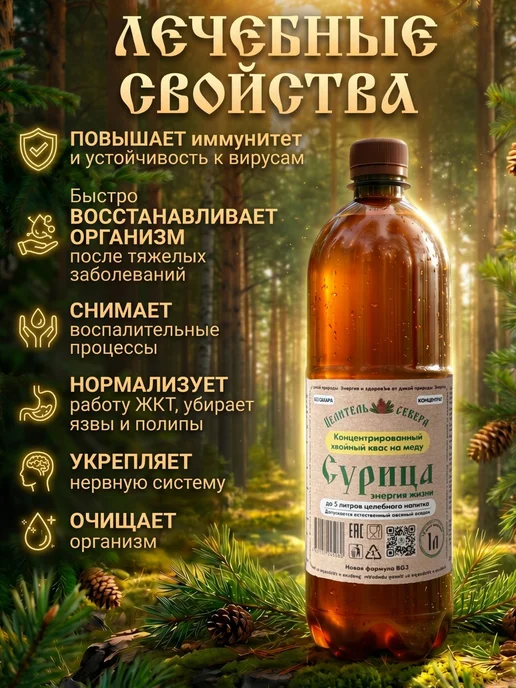 Агро Северъ Хвойный квас живого брожения "Сурица", концентрат, вариант, фото 2