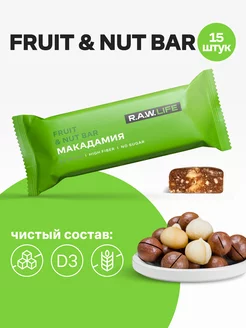 Батончики без сахара Fruit&Nut Bar Макадамия, 15шт