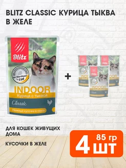 Корм Classic для домашних кошек курица тыква 85 г 4 шт