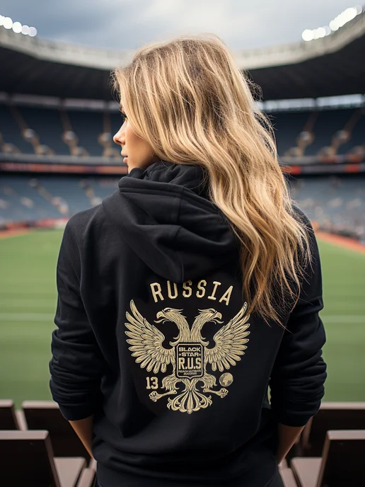 Black Star RUS Спортивный костюм с капюшоном больших размеров, черный