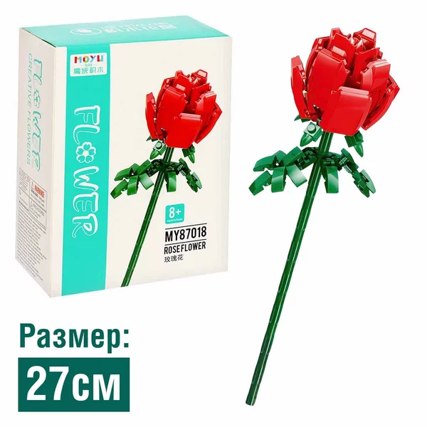 Конструктор Цветы "Красная роза", 112 деталей