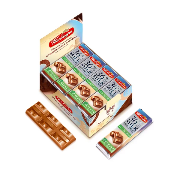 Шоколад "Молочный без сахара 36% какао", 20 шт по 25г
