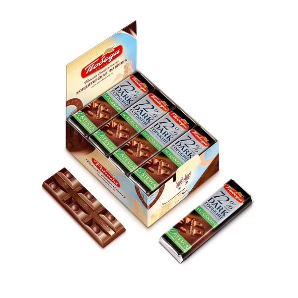 Шоколад "Горький без сахара 72% какао", 20 шт по 25 г