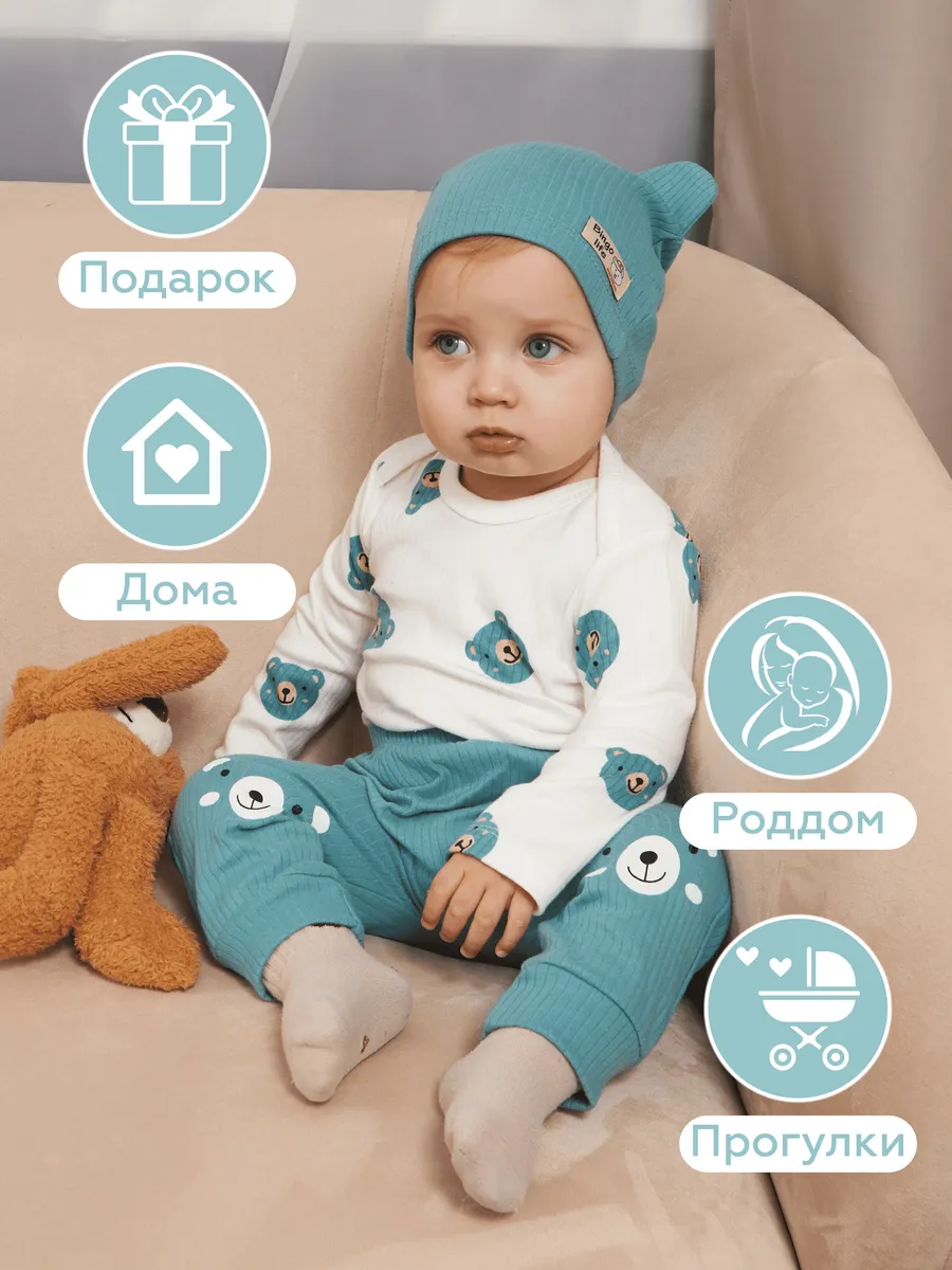 Комплект для новорожденного боди штанишки шапочка