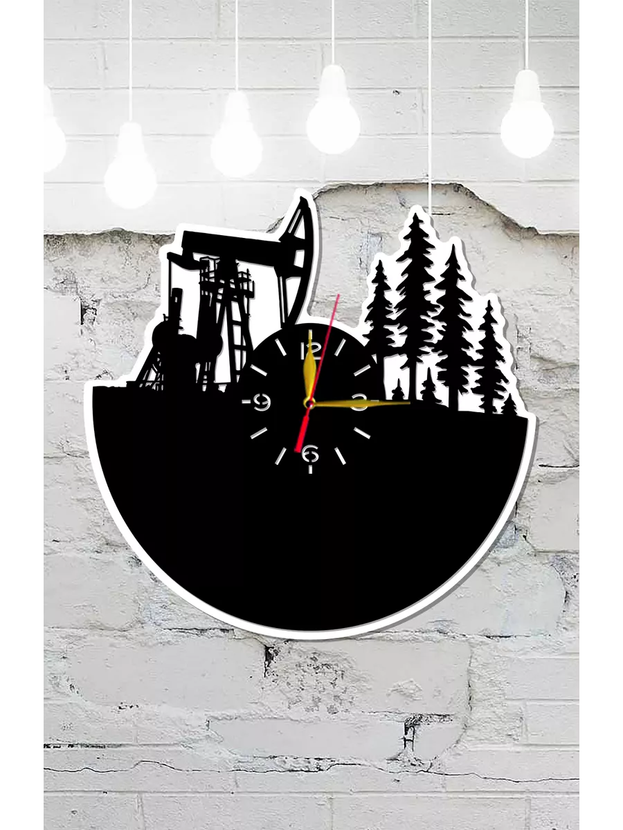 Настенные часы Нефтянику, размер 38см, 2D часы — фото 5