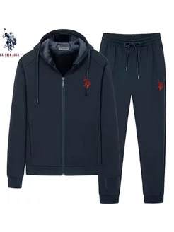 Теплый костюм с капюшоном бархатом и прямыми брюками U.S. Polo Assn. 234419937 купить за 15 842 ₽ в интернет-магазине Wildberries