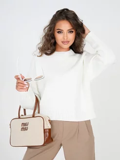 свитер оверсайз вязаный укороченный теплый INDI KNITWEAR 234442528 купить за 1 309 ₽ в интернет-магазине Wildberries