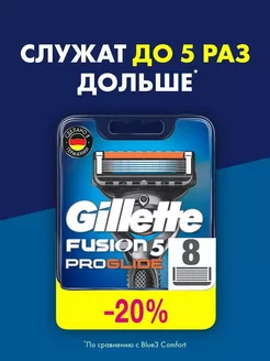 Сменные кассеты для бритья лезвия Fusion 5 ProGlide, 8 шт