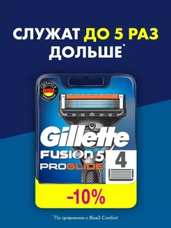 Сменные кассеты для бритья лезвия Fusion 5 ProGlide, 4 шт