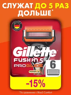 Сменные кассеты для бритья Fusion 5 ProGlide Power, 6 шт