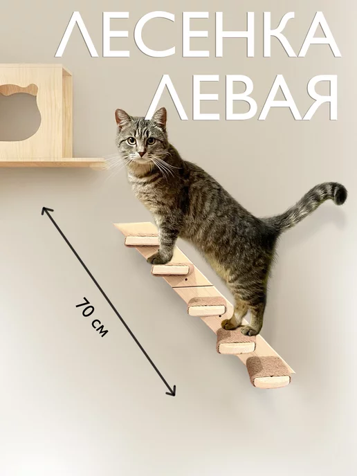 Очень прочная и удобная настенная лесенка для кошки «Путь к совершенству»