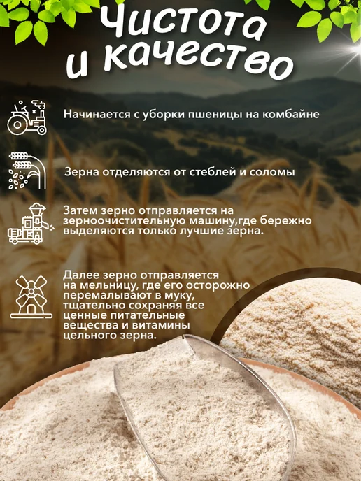 Зеленые решения Мука пшеничная цельнозерновая 5 кг, 5 кг, фото 2