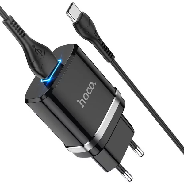 Сетевое зарядное устройство 1 USB, 2.4 А, Type-C-USB, 1 м