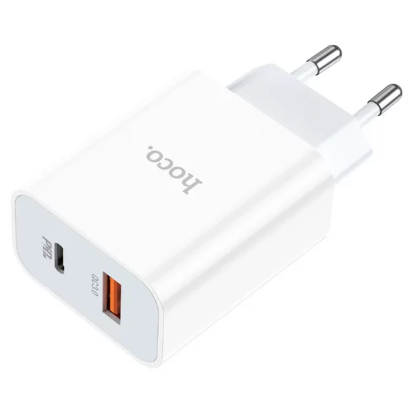 Сетевое зарядное устройство 1 USB, 1 Type-C